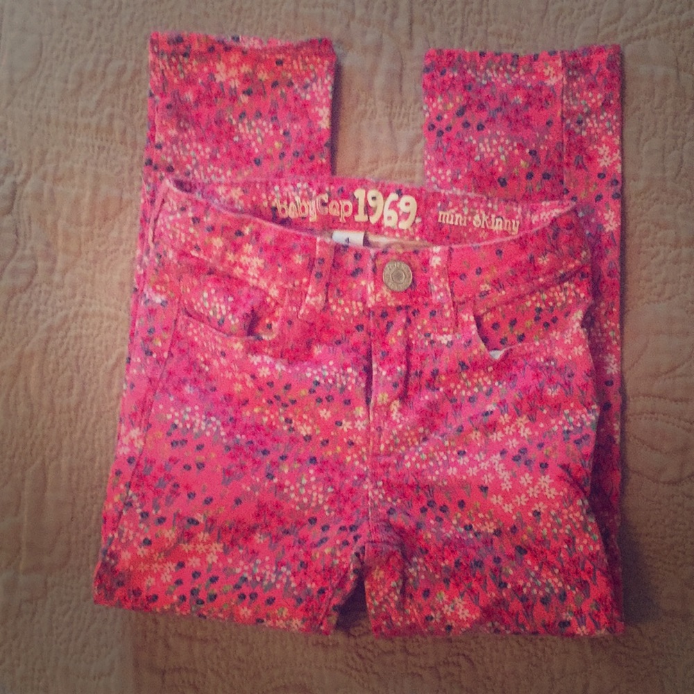 Girls gap floral mini skinny jeans